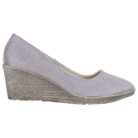Goodin Décolleté con zeppa in pelle scamosciata grigio