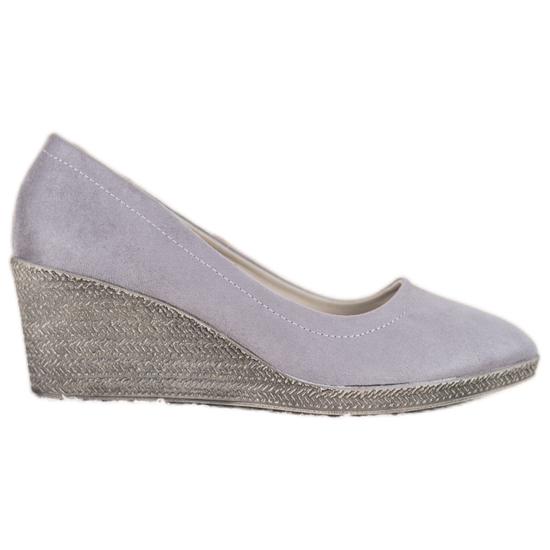 Goodin Décolleté con zeppa in pelle scamosciata grigio