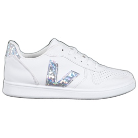 SHELOVET Scarpe bianche con inserti olografici bianca