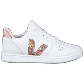 SHELOVET Scarpe bianche con inserti olografici bianco
