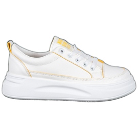 SHELOVET Scarpe da ginnastica sulla piattaforma per ragazze carine bianco