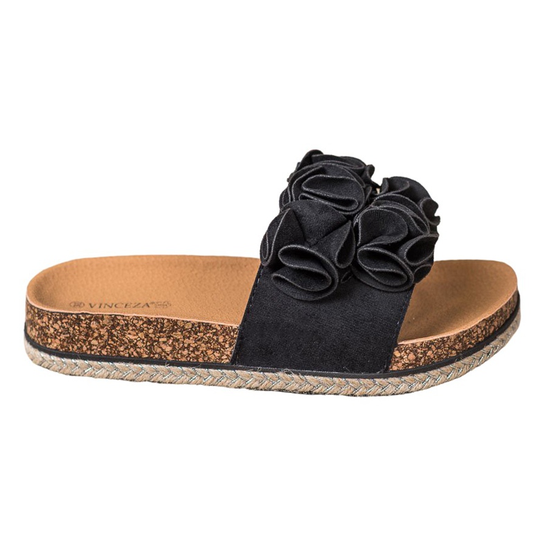 Ciabatte Comode Con Fiori VINCEZA nero
