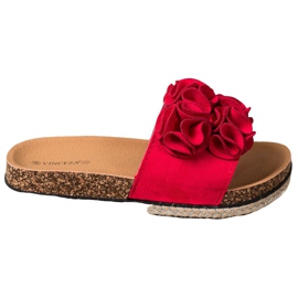 Ciabatte Comode Con Fiori VINCEZA rosso