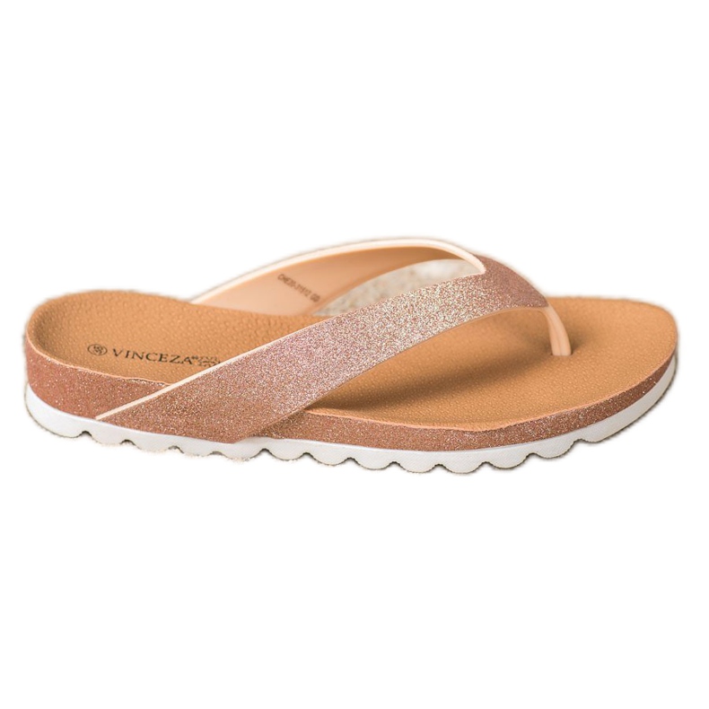 VINCEZA infradito con glitter rosa giallo