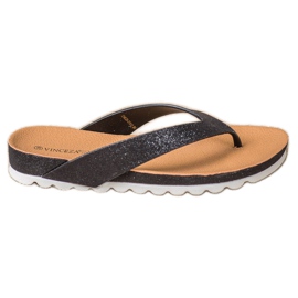 VINCEZA infradito con glitter nero