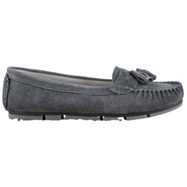 Comodi mocassini VINCEZA in pelle grigio