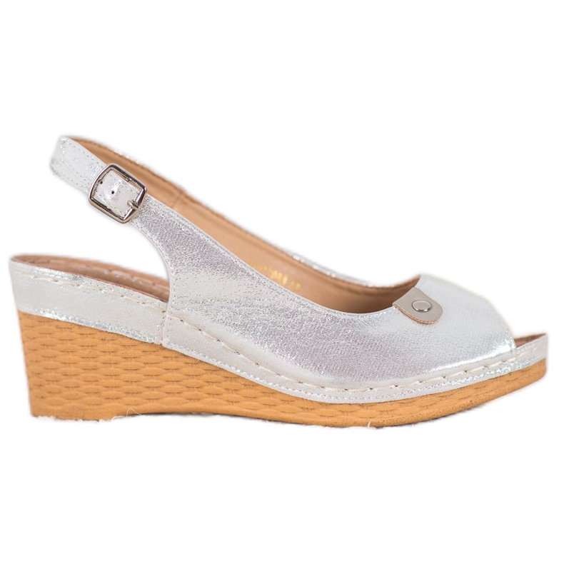 Sandali con zeppa lucidi VINCEZA grigio