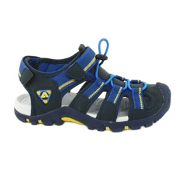 American Club Sandali da bambino con inserto in schiuma americana DR01/20 blu navy blu giallo