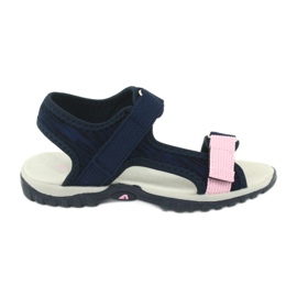 Sandali con inserto in pelle American Club RL24/20 blu navy rosa