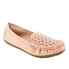 Mocassini nudi traforati con paillettes YSD823Y beige
