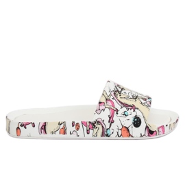 Pantofole bianche unicorno CK83 White bianca multicolore