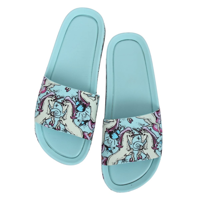 Pantofole blu unicorno CK83 L.BLUE