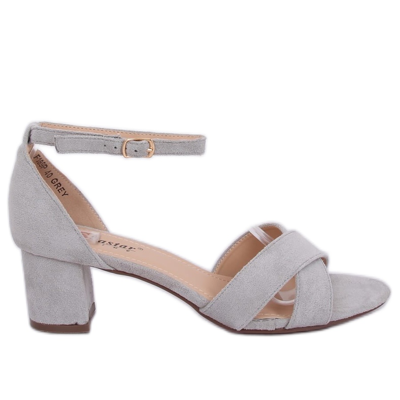 Sandali grigi con tacco alto F189P Gray grigio