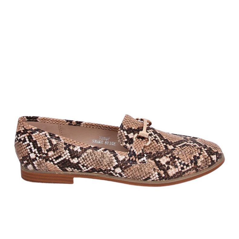 Mocassini donna pelle di serpente T356P Snake Beige