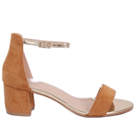 Sandali con tacco alto cammello M307P Camel marrone