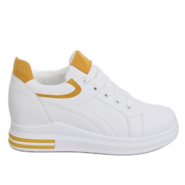 Sneakers bianche con zeppa HY-231 Yellow Ii Quality bianco giallo