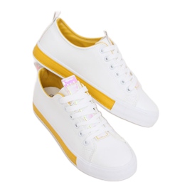 Sneakers da donna bianche e gialle A88-23 Yellow bianco giallo