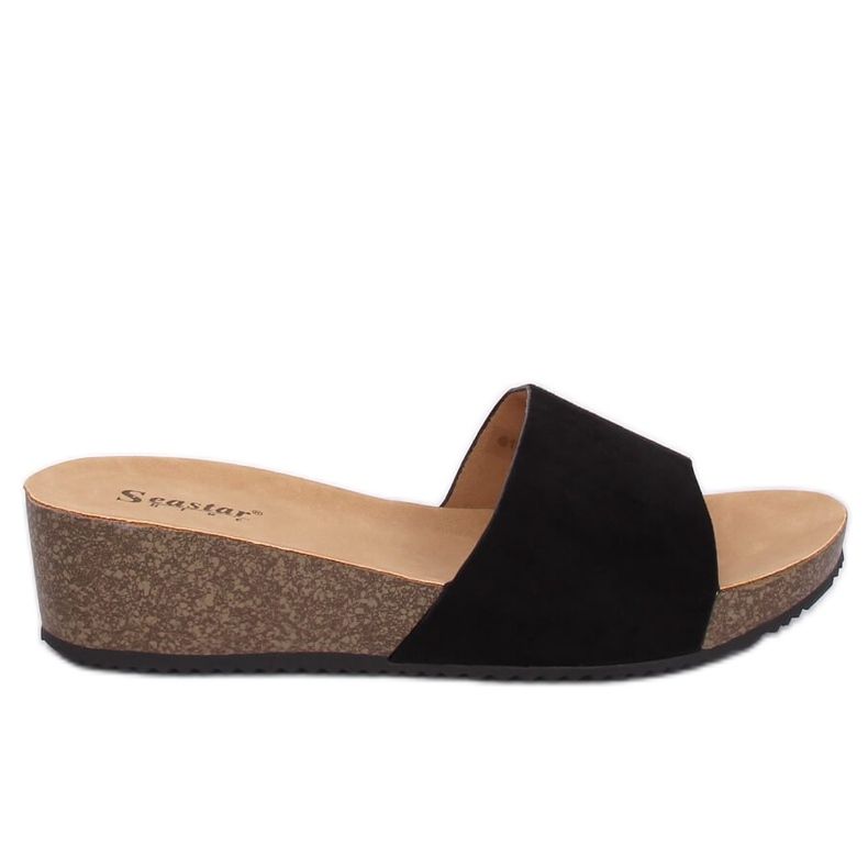 Nero G186P Pantofole nere con zeppa