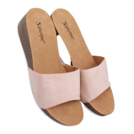 G186P Pantofole con zeppa beige beige