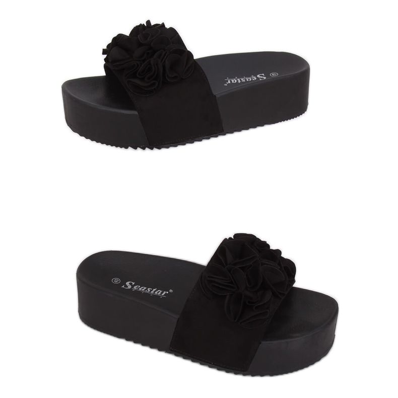 Nero CK148P Pantofole nere con suola alta