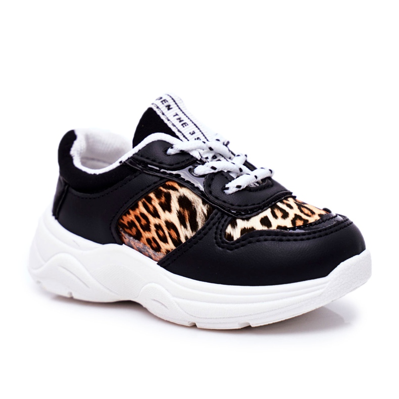 FRROCK Scarpe sportive per bambini con stampa leopardata Penny nera bianca nero