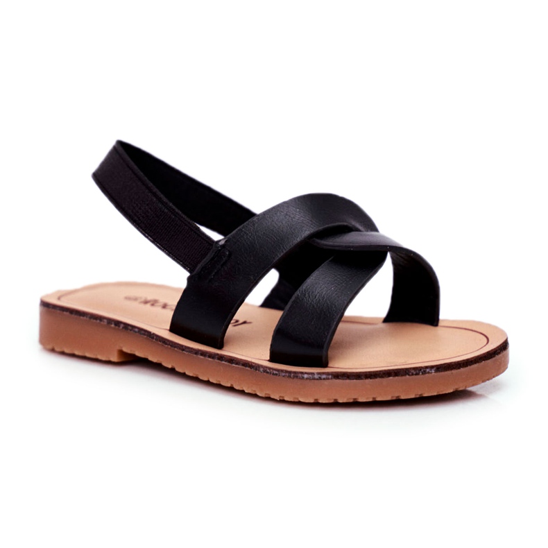 FRROCK Sandali da bambino neri Slip-on con fascia elastica nero