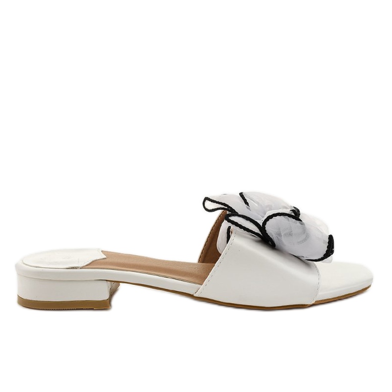 Pantofole bianche con fiocco sul tallone XH1021 bianca