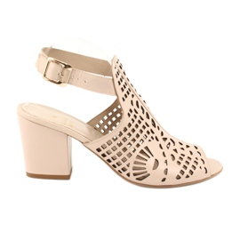 Sandali On A Bar Laura Messi 1924 Pelle Beige Montoro rosa