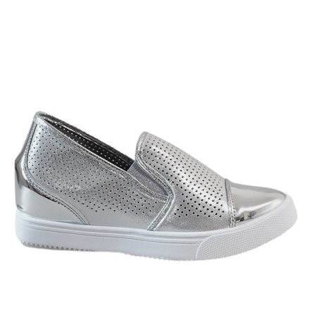 Sneakers con zeppa argento DD439-2 grigio