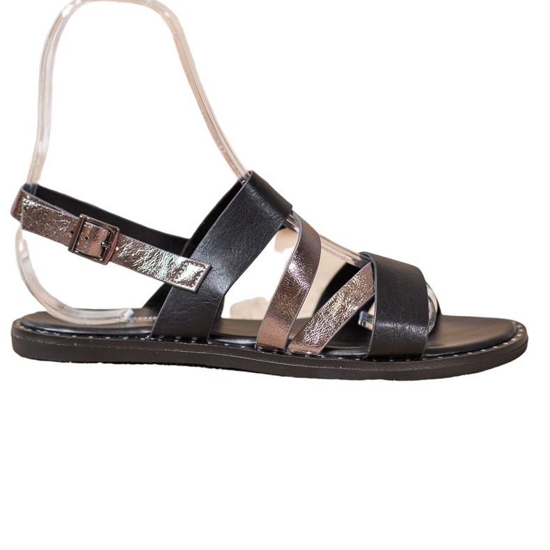 Goodin Comodi sandali in ecopelle nero