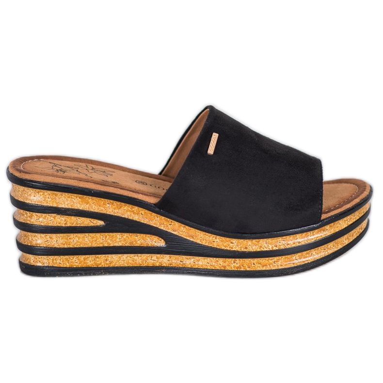 Goodin Pantofole con zeppa alla moda nero