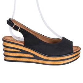 Goodin Sandali in pelle scamosciata chiara nero