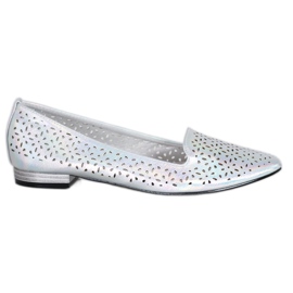 Goodin Ballerine con effetto olografico grigio