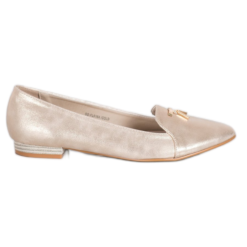 Goodin Ballerine dorate lucide d'oro