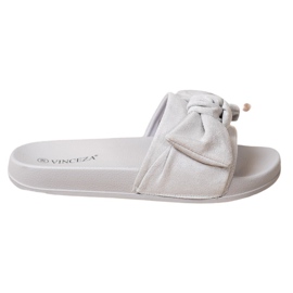 VINCEZA Ciabatte Con Fiocco grigio