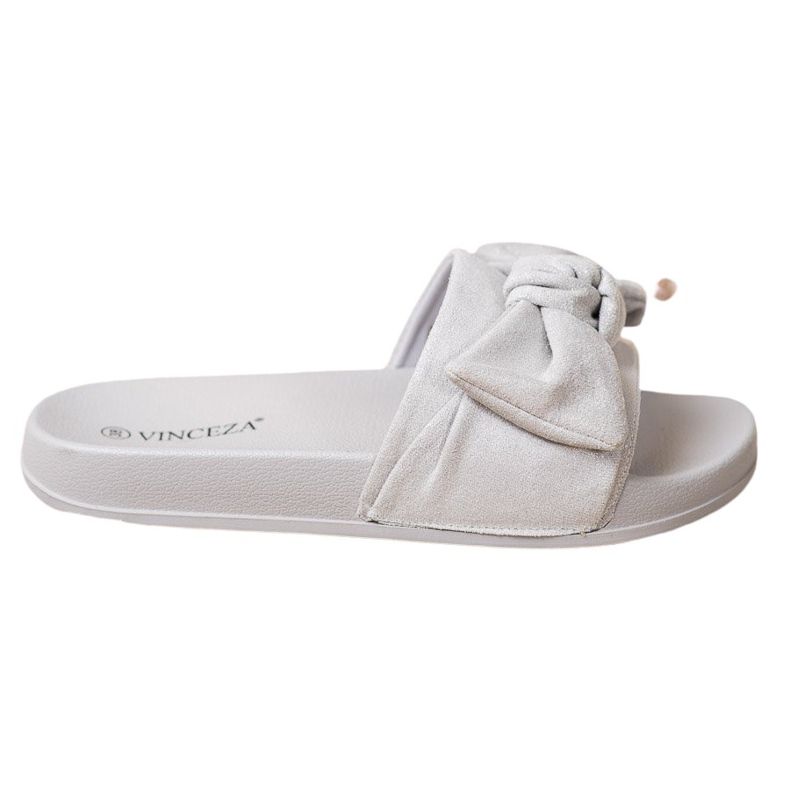 VINCEZA Ciabatte Con Fiocco grigio