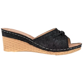 Eleganti Pantofole Glitter VINCEZA nero