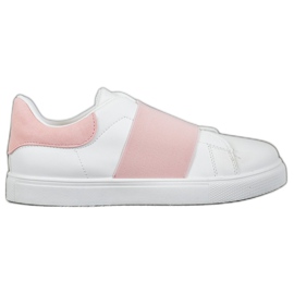 SHELOVET Scarpe slip-on con elastico bianca rosa