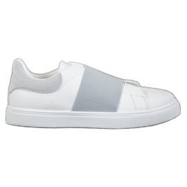 SHELOVET Scarpe slip-on con elastico bianca grigio