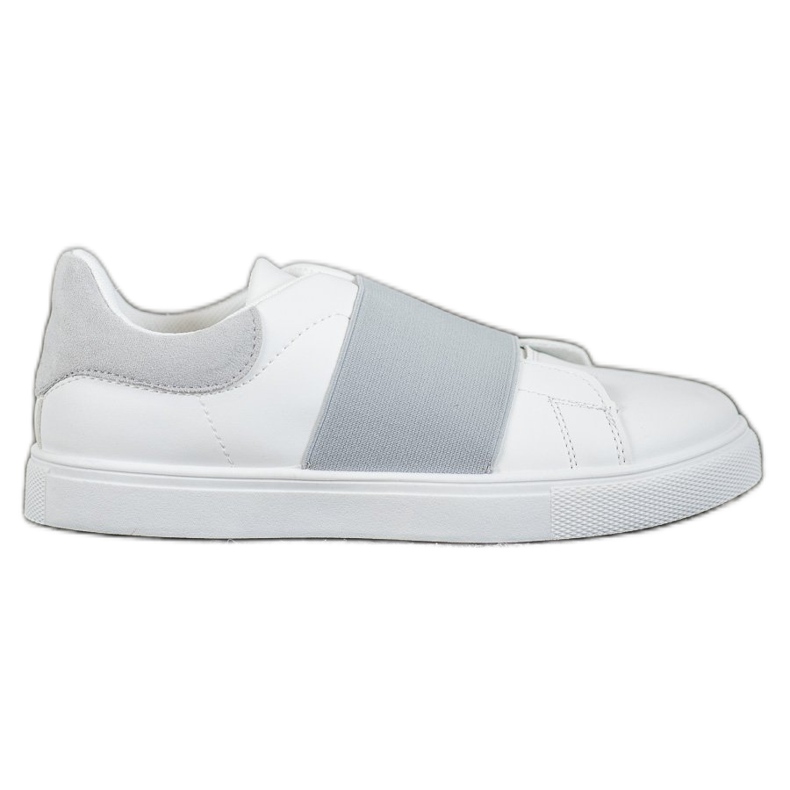 SHELOVET Scarpe slip-on con elastico bianca grigio