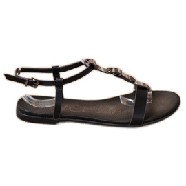 Sandali Con Cintura Decorativa VINCEZA nero