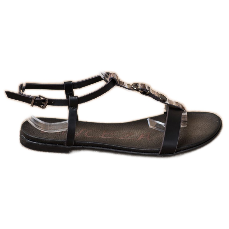 Sandali Con Cintura Decorativa VINCEZA nero