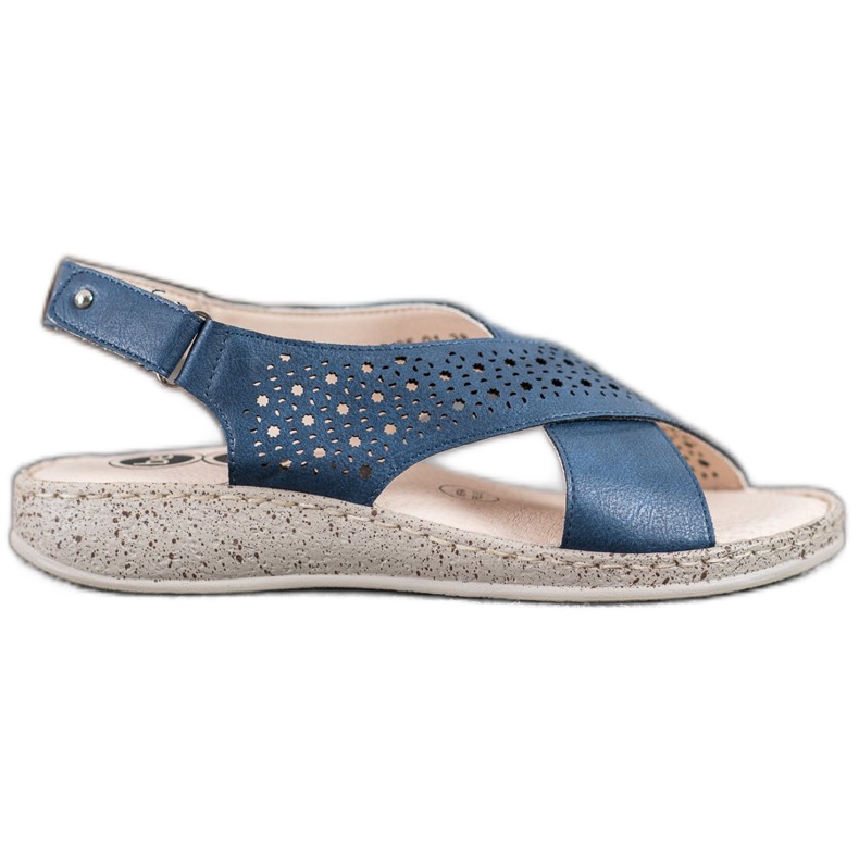 SHELOVET Comodi sandali in velcro blu