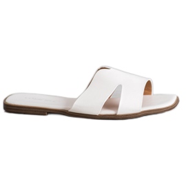 SHELOVET Pantofole classiche in ecopelle bianca