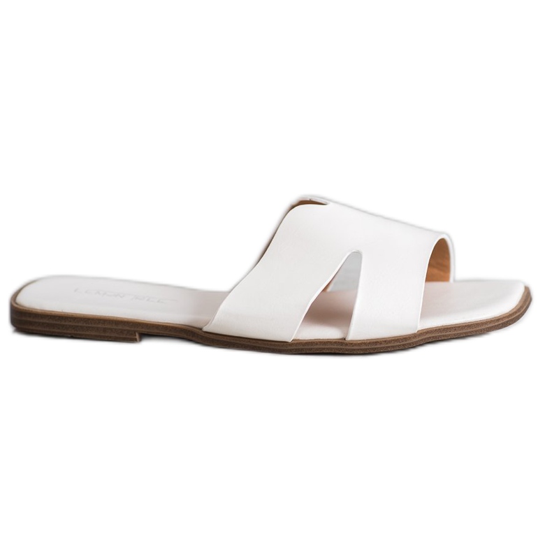 SHELOVET Pantofole classiche in ecopelle bianca