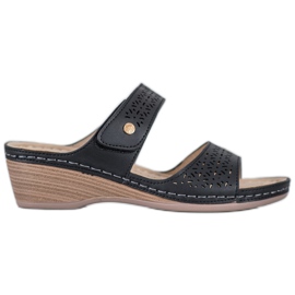 SHELOVET Pantofole Velcro Leggere nero