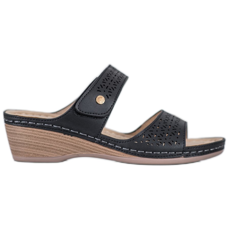 SHELOVET Pantofole Velcro Leggere nero