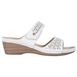 SHELOVET Pantofole Velcro Leggere bianco