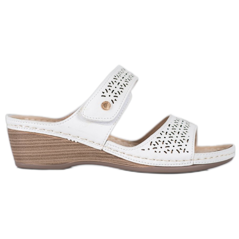 SHELOVET Pantofole Velcro Leggere bianca