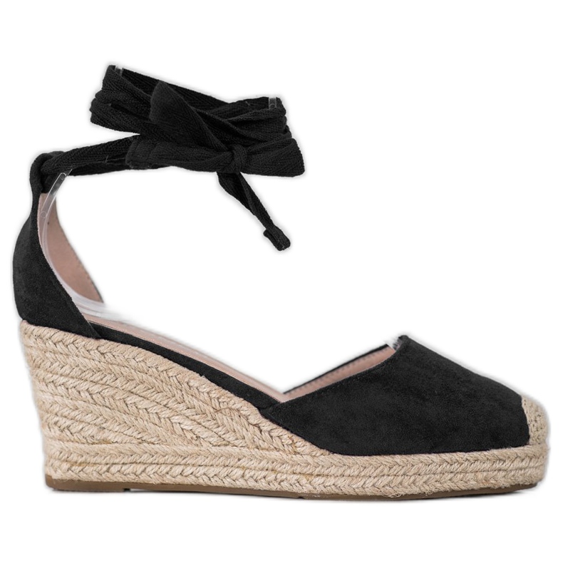 SHELOVET Espadrillas con zeppa nero